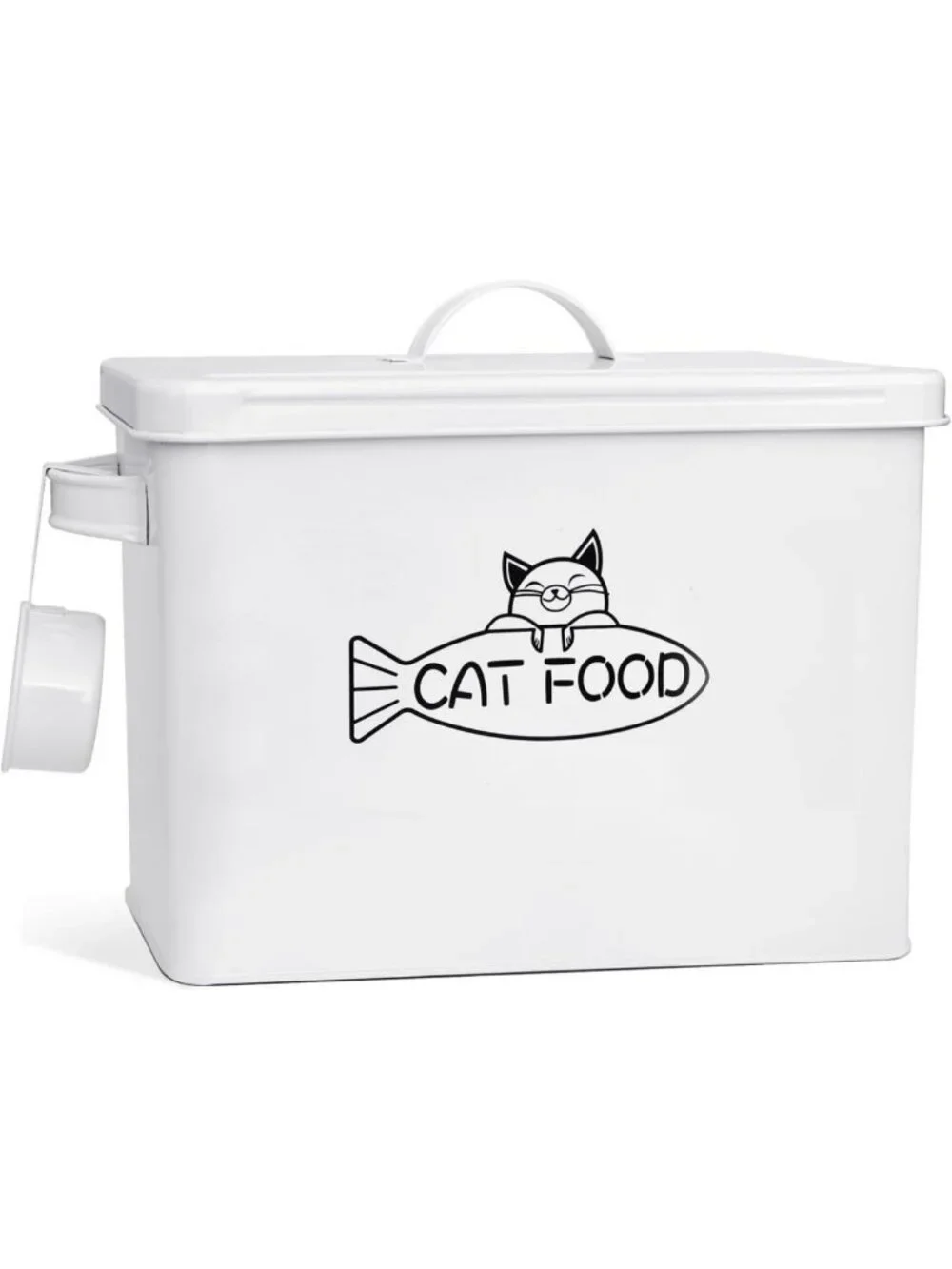 Large Airtight Pet Food Storage Container with Lid & Scoop - Farmhouse Style